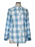 Foxcroft Plaid Blue Long Sleeve Button-Down Shirt Size 10 - photo 1