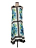 CeCe 100% Polyester Print Blue Casual Dress Size 8 - photo 1