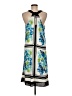 CeCe 100% Polyester Print Blue Casual Dress Size 8 - photo 2