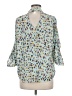 Collective Concepts Animal Print Blue 3/4 Sleeve Blouse Size M - photo 2