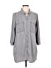 Khakis & Co 100% Lyocell Gray 3/4 Sleeve Button-Down Shirt Size M - photo 1