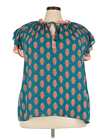 Rose + Olive Short Sleeve Blouse (view 1)