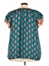 Rose + Olive 100% Polyester Teal Short Sleeve Blouse Size 3X - photo 2