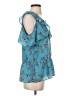 Parker 100% Polyester Blue Sleeveless Blouse Size S - photo 4