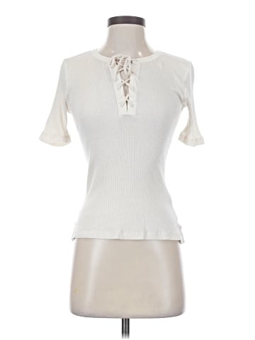 Madewell Ribbed Lace-Up Tee (view 1)