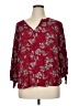 Fun2Fun 100% Rayon Burgundy 3/4 Sleeve Blouse Size 1X - photo 1