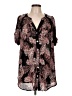 Roaman's 100% Rayon Black Short Sleeve Blouse Size 12W - photo 1