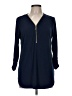 JM Collection Blue Long Sleeve Blouse Size M - photo 1