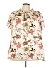 Lane Bryant 100% Polyester Floral Ivory Short Sleeve Blouse Size 26 - 28 Plus - photo 1