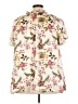 Lane Bryant 100% Polyester Floral Ivory Short Sleeve Blouse Size 26 - 28 Plus - photo 2