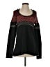 Free People 100% Cotton Chevron-herringbone Black Pullover Sweater Size S - photo 1