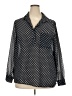Rose + Olive 100% Polyester Polka Dots Black Long Sleeve Blouse Size 3X - photo 1