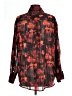 Elan 100% Polyester Floral Black Long Sleeve Blouse Size L - photo 2