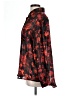 Elan 100% Polyester Floral Black Long Sleeve Blouse Size L - photo 5