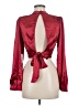 Astr 100% Polyester Burgundy Long Sleeve Blouse Size M - photo 2