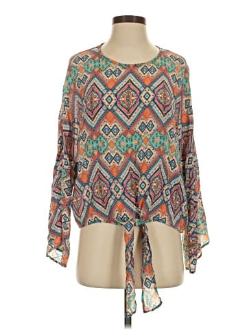 Tolani Long Sleeve Silk Top (view 1)