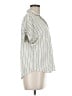 Thread & Supply 100% Rayon Stripes Ivory Short Sleeve Blouse Size M - photo 4