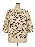 T Tahari 100% Polyester Animal Print Gold 3/4 Sleeve Blouse Size 2X - photo 1