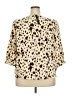 T Tahari 100% Polyester Animal Print Gold 3/4 Sleeve Blouse Size 2X - photo 2