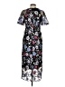JS Collections 100% Polyester Floral Black Casual Dress Size 8 - photo 2