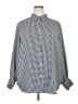 Chaps 100% Polyester Houndstooth Silver Long Sleeve Blouse Size 2X - photo 1