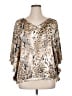 Chico's Animal Print Gold 3/4 Sleeve Blouse Size XL (3) - photo 1