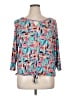 Ruby Rd. Blue 3/4 Sleeve Blouse Size XL - photo 1