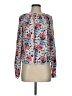 Veronica Beard 100% Silk Floral Ivory Blue Long Sleeve Silk Top Size 2 - photo 1