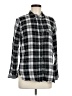 Stateside 100% Cotton Plaid Black Long Sleeve Button-Down Shirt Size M - photo 1