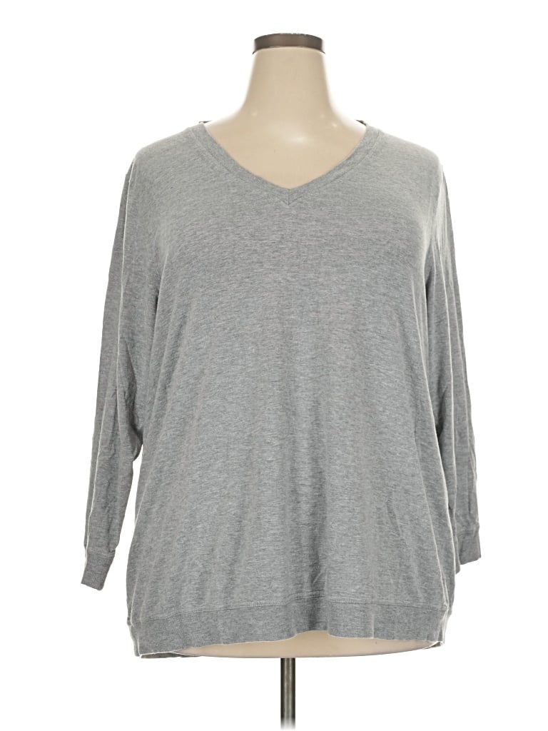 Pre-owned Krimson Klover 3/4 Sleeve T-shirt In Gray