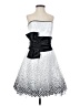 Jessica McClintock Polka Dots Silver White Cocktail Dress Size S - photo 1