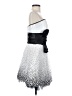 Jessica McClintock Polka Dots Silver White Cocktail Dress Size S - photo 4