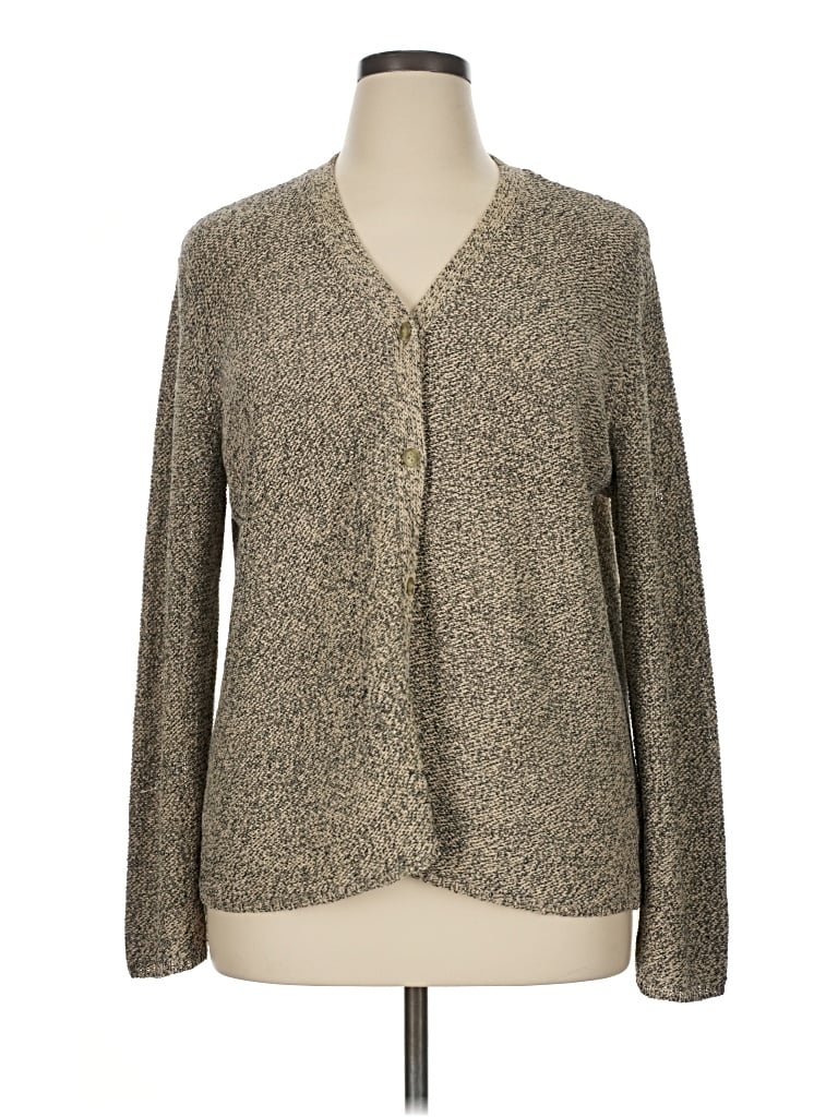 Pre-owned Evan Picone Cardigan Sweater In Tan