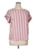 Shein Curve 100% Polyester Stripes Pink Short Sleeve Blouse Size 14 Plus (1) - photo 1