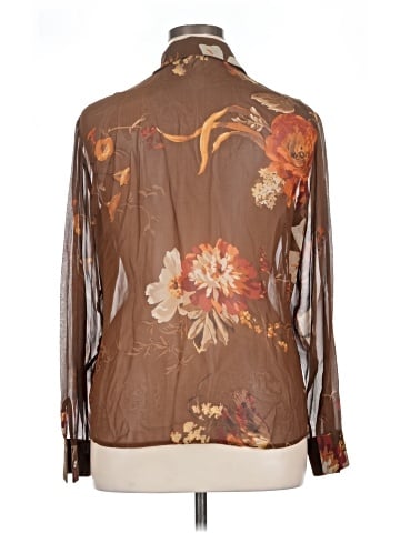 Linda Allard Ellen Tracy Long Sleeve Silk Top (view 2)