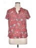 St. John's Bay Floral Red Short Sleeve Blouse Size XL (petite) - photo 1