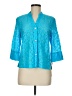 Ruby Rd. Teal 3/4 Sleeve Button-Down Shirt Size 8 Petite - photo 1