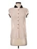 Zara Basic Color Block Ivory Sleeveless Button-Down Shirt Size XS - photo 1
