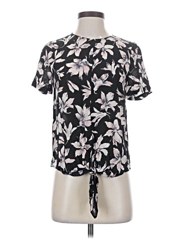 Madewell Silk Button-Back Tie Tee in Winter Orchid (view 1)