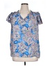Rose + Olive Blue Short Sleeve Blouse Size 1X - photo 1