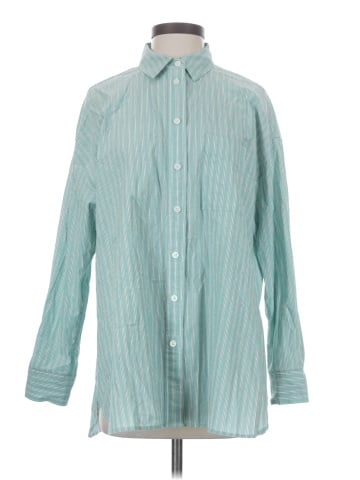 Madewell The Signature Poplin Oversized Shirt in Stripe (view 1)