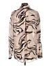 Dynamite 100% Polyester Print Tan Long Sleeve Blouse Size L - photo 2