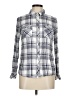 Maison Jules 100% Rayon Plaid Gray Long Sleeve Button-Down Shirt Size M - photo 1