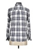 Maison Jules 100% Rayon Plaid Gray Long Sleeve Button-Down Shirt Size M - photo 2
