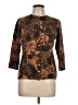 August Silk Brown 3/4 Sleeve Silk Top Size L - photo 1