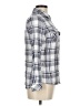Maison Jules 100% Rayon Plaid Gray Long Sleeve Button-Down Shirt Size M - photo 4