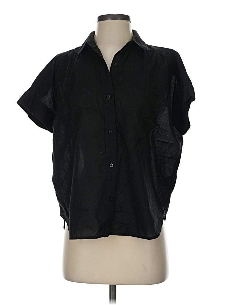 Pre-owned Everlane Short Sleeve Blouse In Black