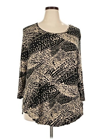 JM Collection 3/4 Sleeve Top (view 1)