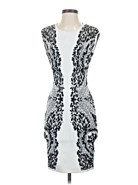 bcbg white bodycon dress BCBGMAXAZRIA Sleeveless Ruched-Side Dress M