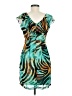 Bisou Bisou 100% Polyester Tropical Teal Cocktail Dress Size 6 - photo 2